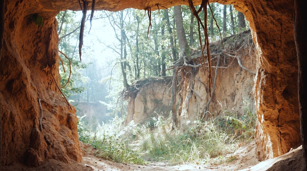 Candidate 1 — rejected intermediate: still at the cave mouth