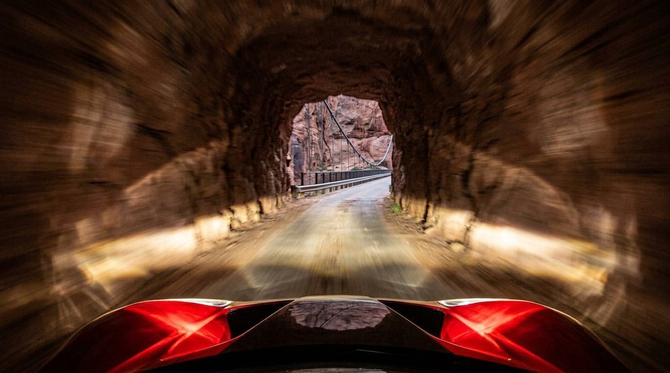 MOUNTED tunnel entrance