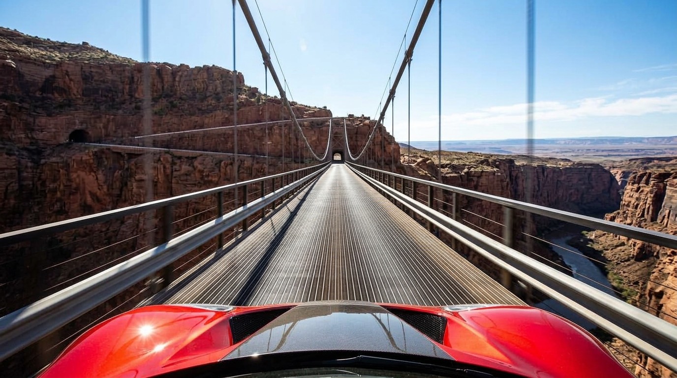 MOUNTED gorge bridge