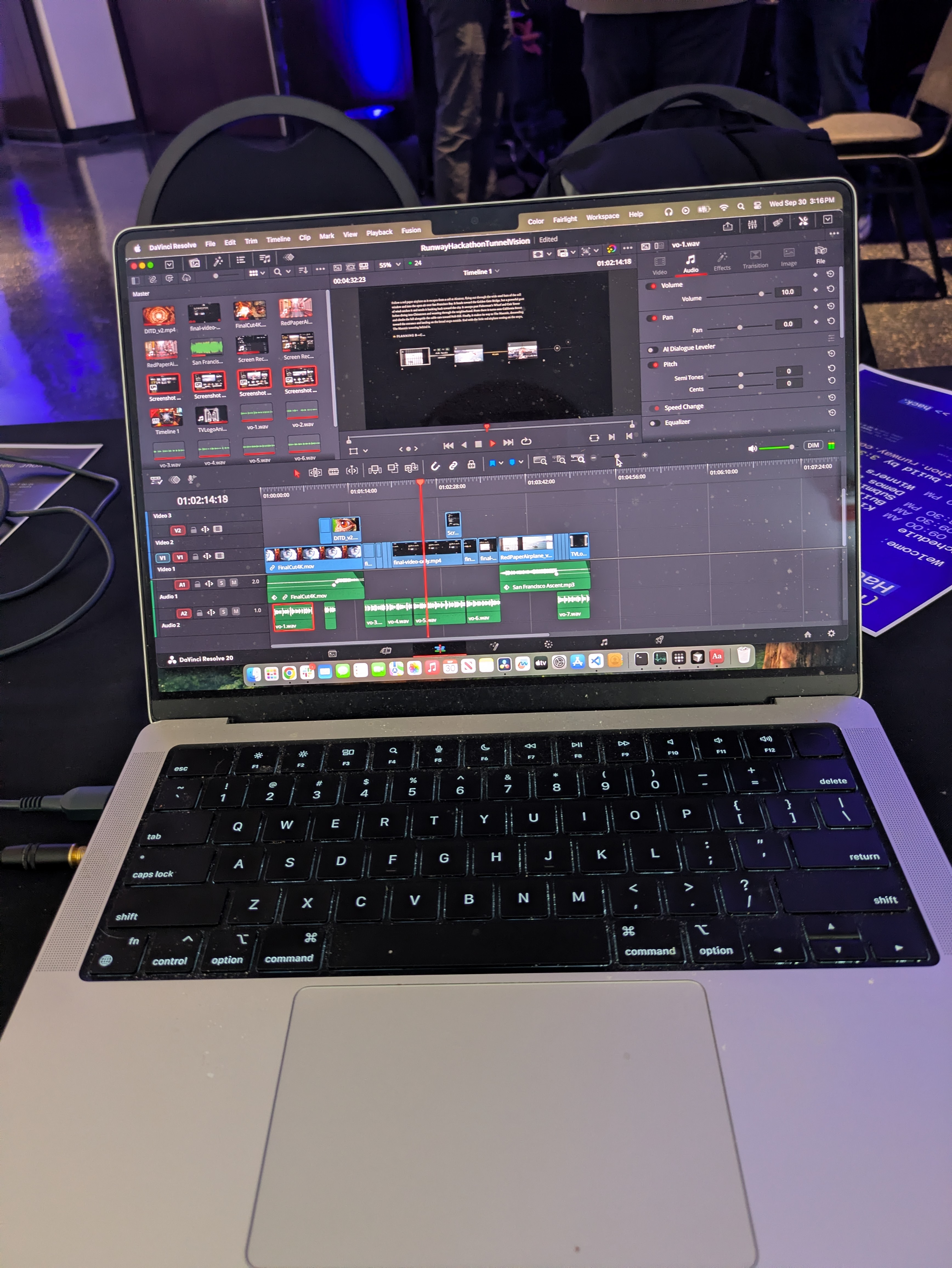 Journey timeline open on a laptop